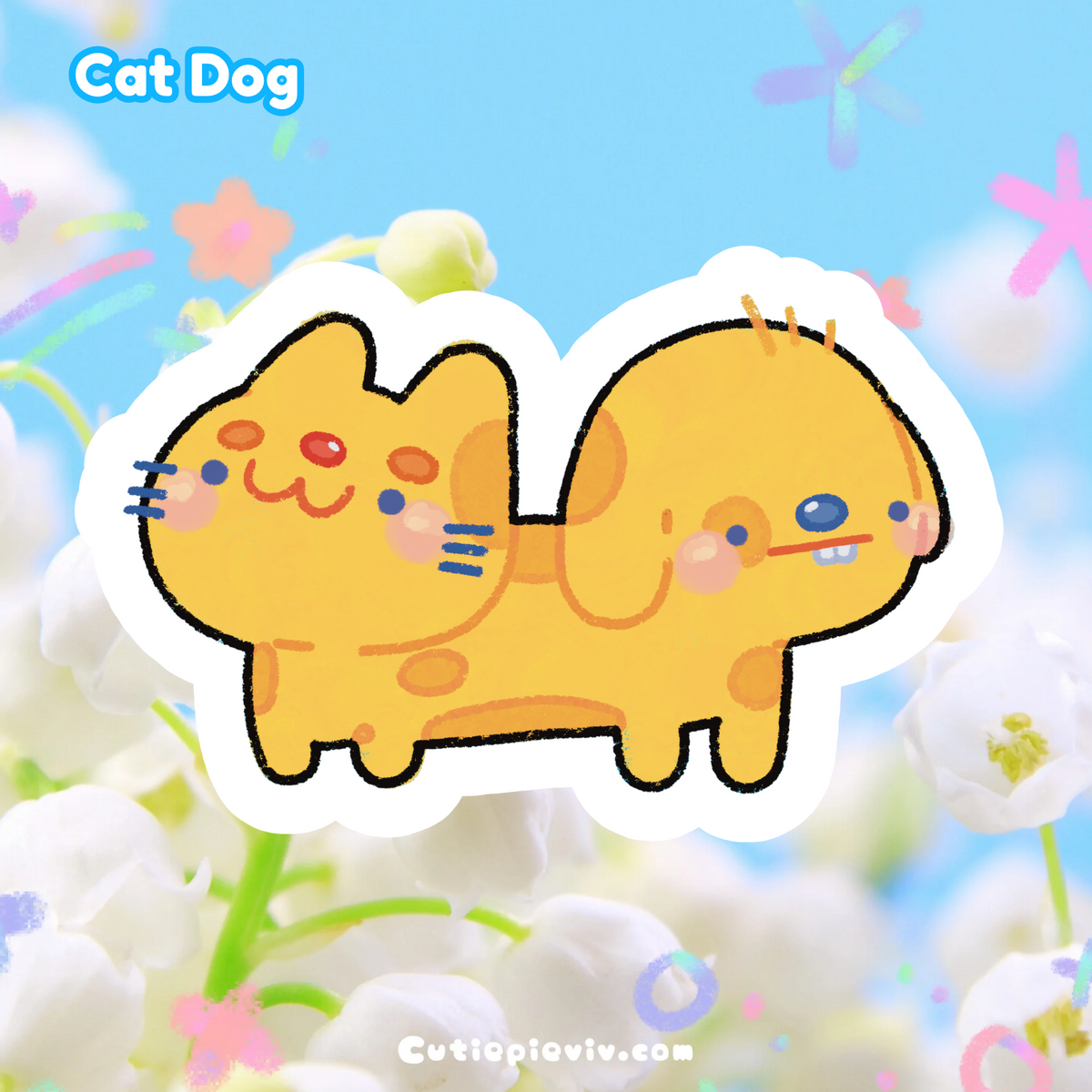 "Cat Dog" Sticker