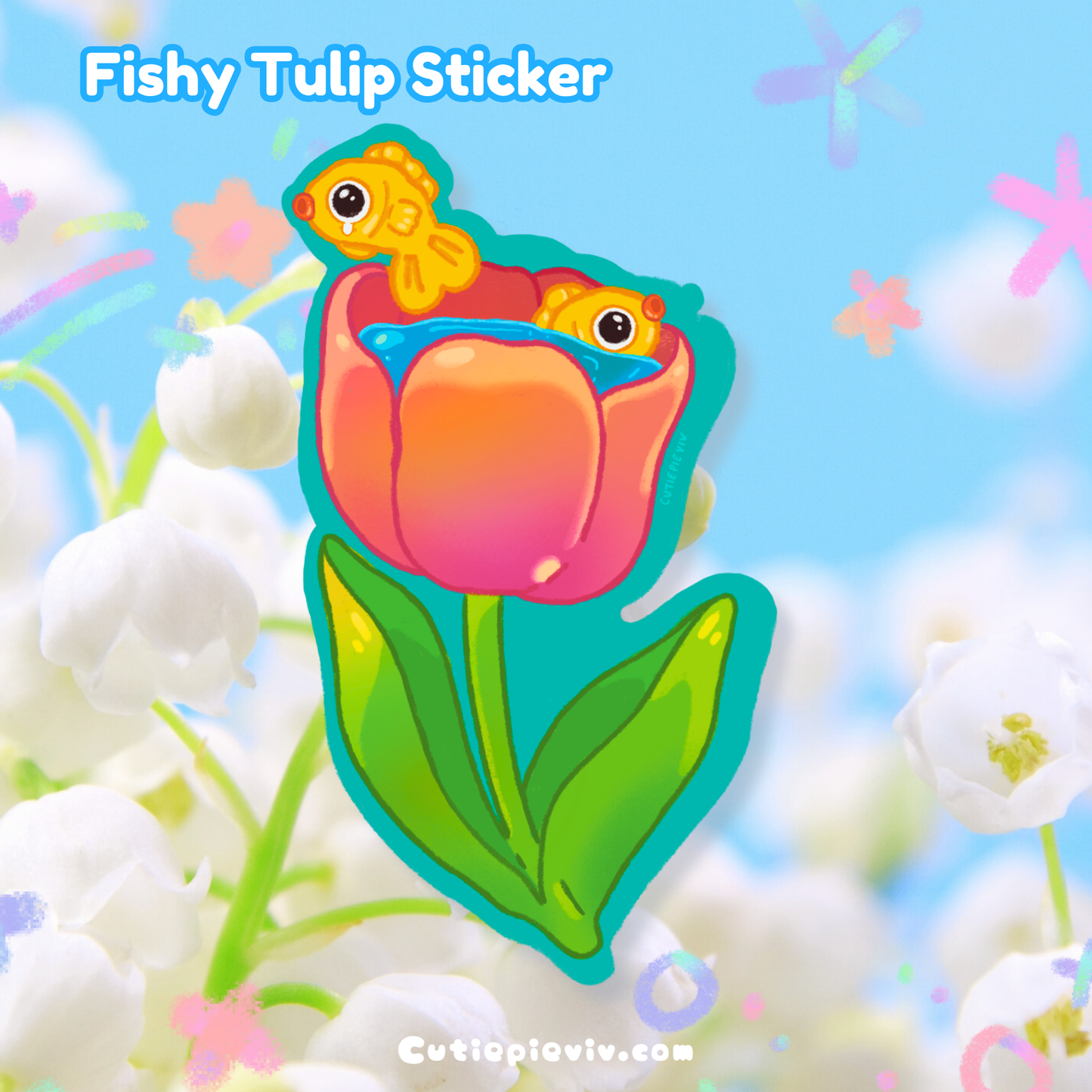 "Fishy Tulip" Sticker