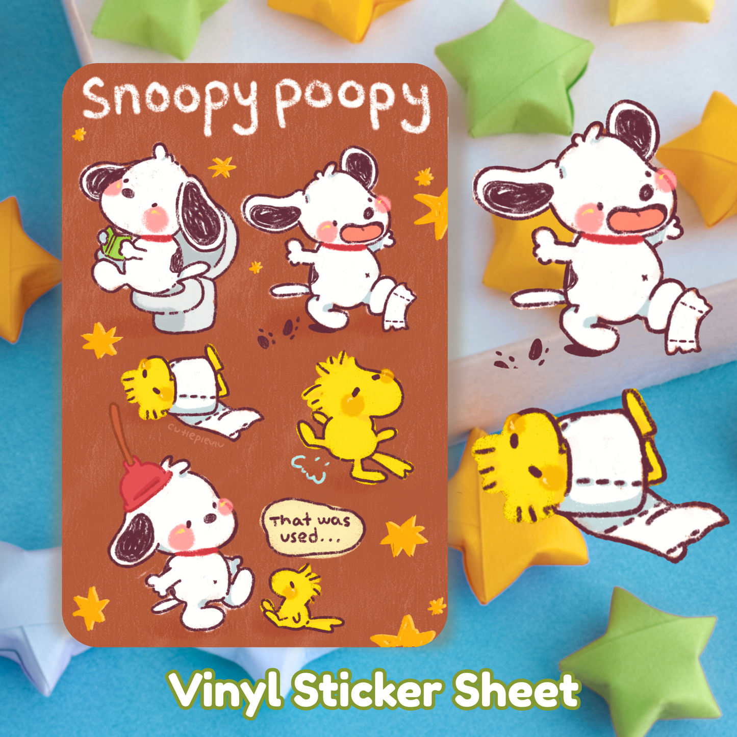 Snoopy Poopy Sticker Sheet