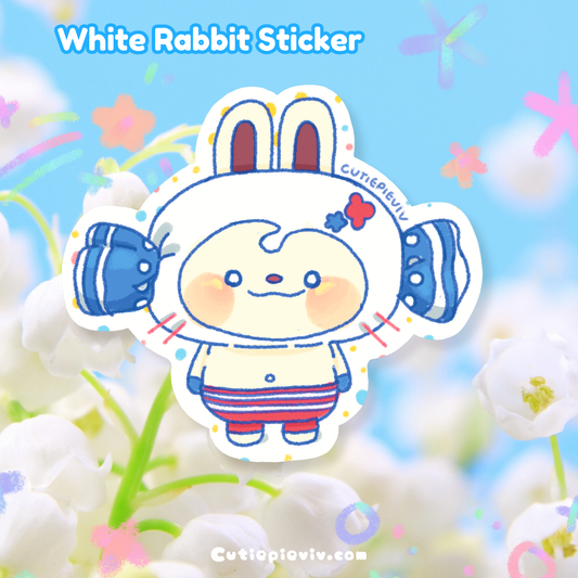 White Rabbit Candy Sticker